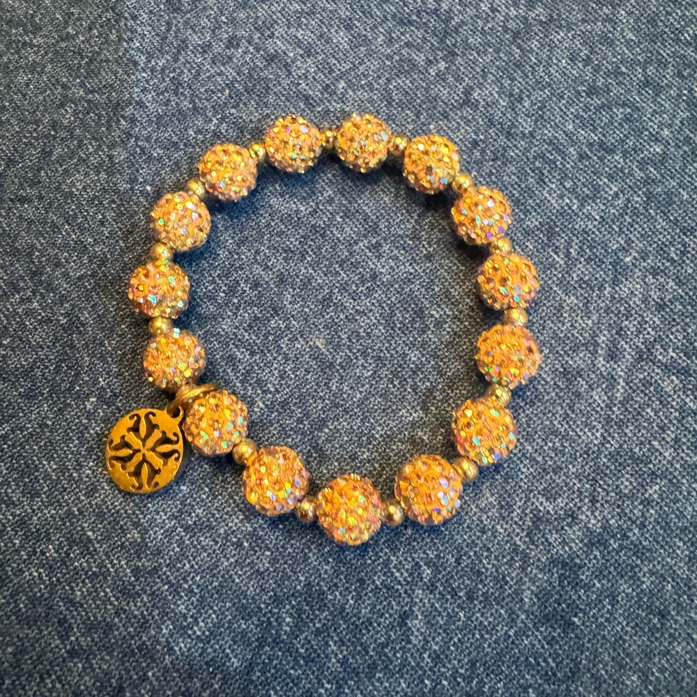 Rose Gold Pave Bead bracelet from Rustic Cuff